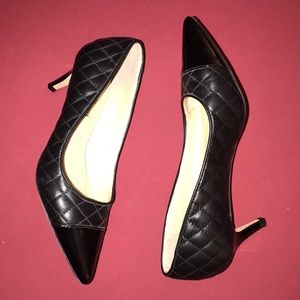 Neiman Marcus Black quilted leather pump.
